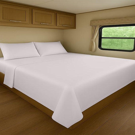 Hotel Quality Luxury RV King 72" x 80" Sheet Set for Campers – 100% Organically Grown Bamboo Viscose, Ultra Soft, Cooling & Moisture-Wicking, 18" Deep Pocket, Premium Light Grey 4-Piece Bedding Set
