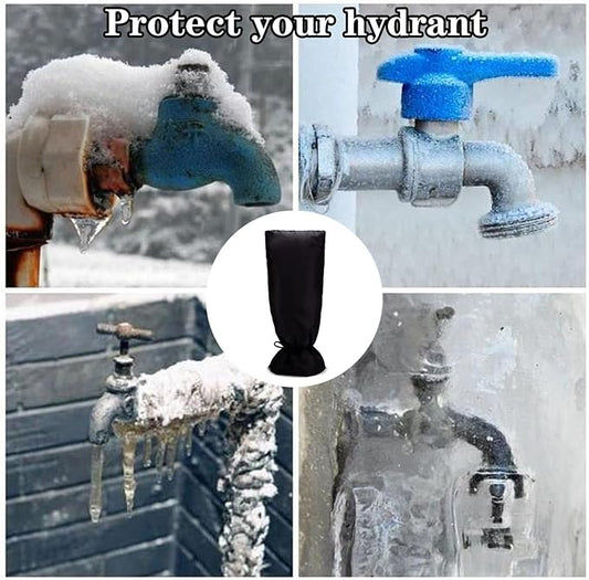 Outdoor Faucet Covers for Winter Freeze Protection,25.2"X14" Hose Bib Covers for Winter,Reusable Thicker Waterproof Insulated Spigot Cover Black