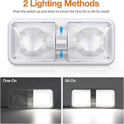 RV Lights Interior, 12 Volt Led Lights 1000LM, Camper Lights 8W, RV Led Lights Interior Fixtures 12V, RV Ceiling Dome Light with Switch for RV/Camper/Trailer/Boat/Car (Natural White, 4Pack).