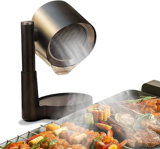 Portable Range Hood - Detachable Aluminum Grease Filter, 3 Speed Exhaust Fan for Indoor & Outdoor RV Cooking, Compact Kitchen Ventilation for BBQ, Grilling, and Stovetop Use, Black