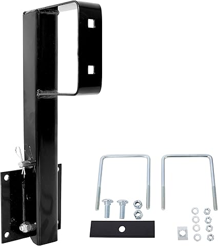 Heavy Duty Folding Spare Tire Carrier for RV Trailers, Universal 4" Square Bumper Mount for 15" & 16" Tires, Steel Wheel Holder with Quick Installation