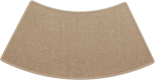 Curved Shower Rug for Camper, Non-Slip Semi-Circular Bath Mat, Quick Dry Corner Bathroom Rug, Easy Clean Curved Bath Mat for RV, Home, Bathtub, Shower (Khaki, 18''X39'')