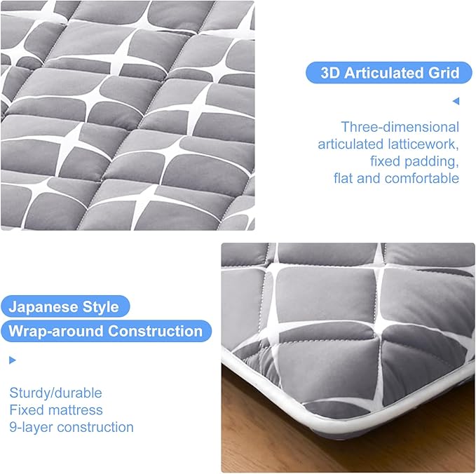 Premium Foam Japanese Floor Mattress Futon Mattress,100% High Density Comfortable Foam, Thicken Tatami Mat Sleeping Pad, Ideal for Comfort and Support, Twin (80" X 39")