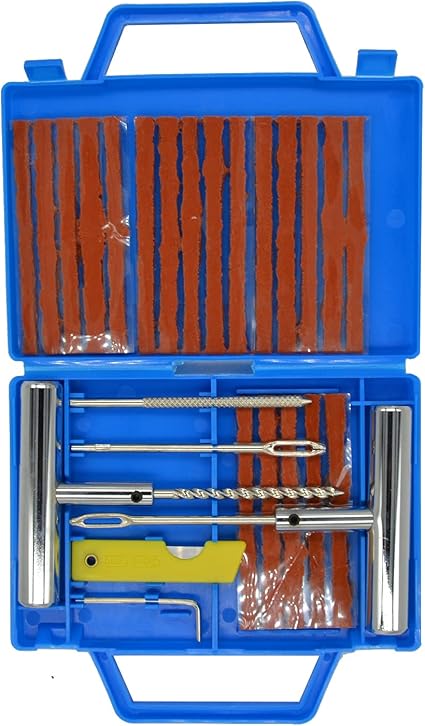 Heavy Duty Tire Plug Kit 26 Pcs - Universal Tire Repair Plugs Kit,Professional Tools for Tubeless Tyre Flats for Cars, Truck, RV, SUV, ATV, Motorcycle, Tractor, Trailer