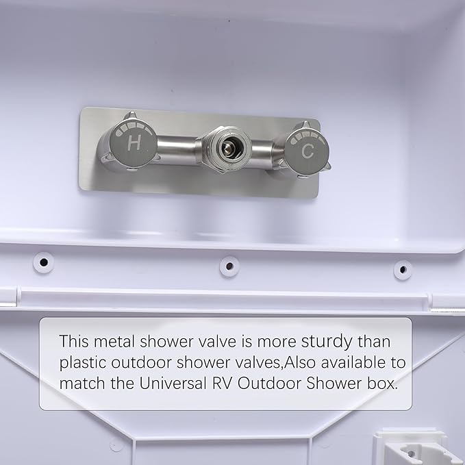 All Metal RV Exterior Quick Connect Faucet,4"RV Shower Faucet Replacement,RV Outside Shower Valve Kit,Camper Shower Faucet Valve with Quick Connect