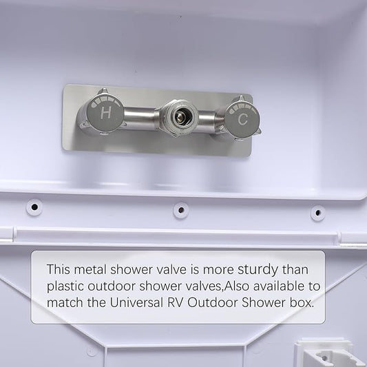 All Metal RV Exterior Quick Connect Faucet,4"RV Shower Faucet Replacement,RV Outside Shower Valve Kit,Camper Shower Faucet Valve with Quick Connect