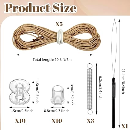 RV Pleaded Shade Repair Kit RV Window Shade Restring Kit Camper Window Stick Day Night Blind Repair Kits Eggshell Replacement Tool with Wire Restring (Brown)