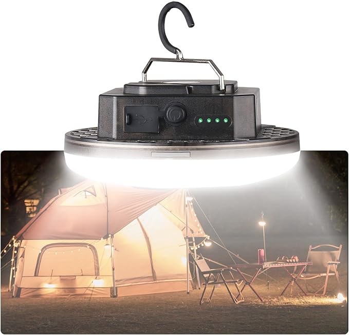 Transparent Portable Rechargeable LED Camping Lights,Waterproof Outdoor Light with 5000Lm,Super Bright Hanging Lanterns for Tents, Canopies & Outdoor Emergencies