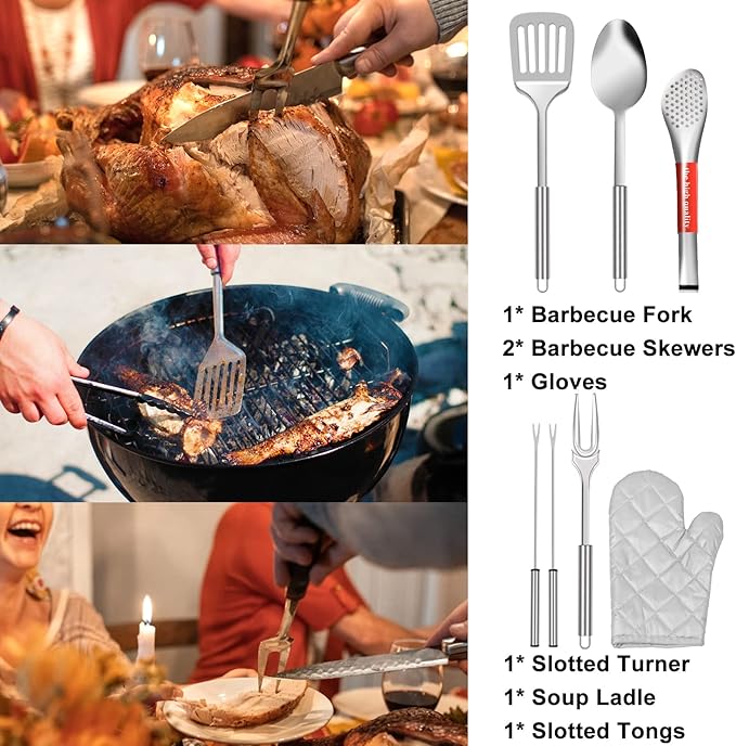 35 Pcs Camping Kitchen Utensil Set Outdoor Kitchen Gear, Outdoor Cooking and Grilling Utensil Travel Set Perfect for Camping Accessories Cooking, RV Camp. Camping, BBQs, Parties and More