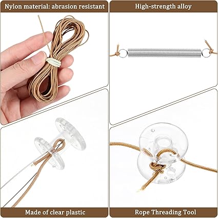 RV Pleaded Shade Repair Kit RV Window Shade Restring Kit Camper Window Stick Day Night Blind Repair Kits Eggshell Replacement Tool with Wire Restring (Brown)