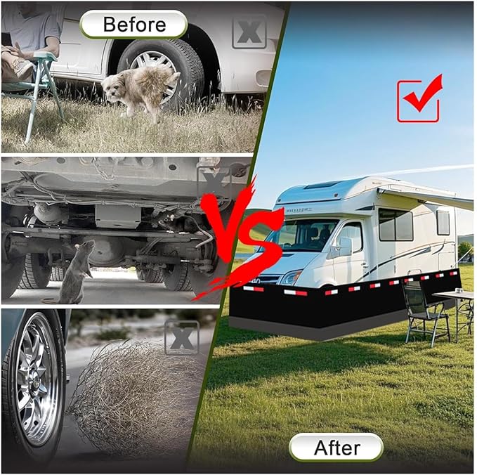 Easy Installation Rv Skirting for Winter Camper Skirting Wind and Snow Proof Insulated for Travel Trailer Convenient Storage Car Skirt 32in High All-Season Available, 36ft/11m Length