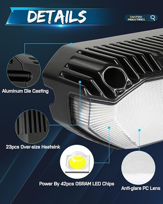 RV Lights Exterior 5 Inch RV Porch Light 12V Outdoor RV Lighting LED Scene Lights 5" Light Bar for Travel Trailers Camper Vans Tractor Cargo Motorhome Truck Marine