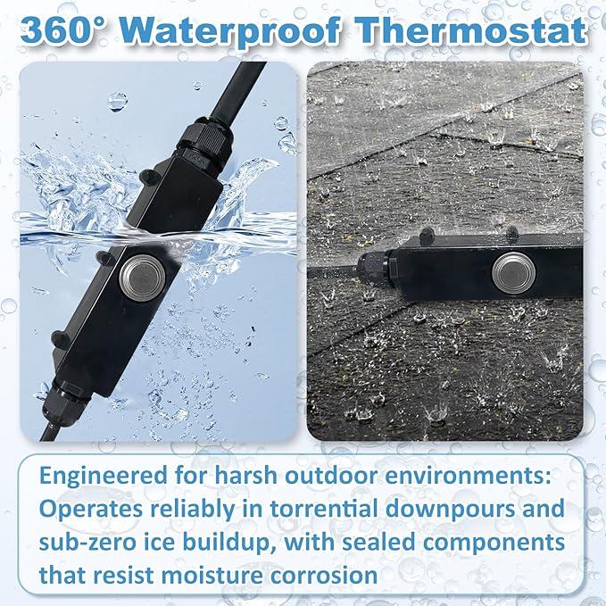 Heated RV water pipe with multiple feet x 5/8 inches inner diameter - cold resistant to -45 ℉, self regulating, safe for drinking water - prevents pipe freezing and cracking during winter camping, easy to install