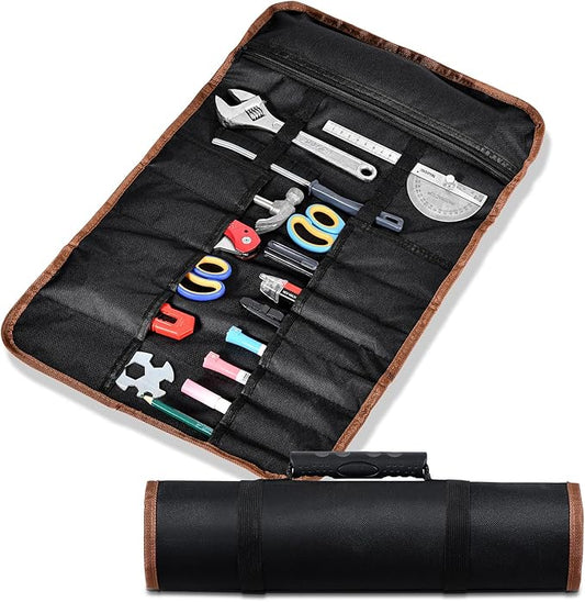 Roll Up Tool Bag, Roll Up Bag Tools Organizers with 22 Tool Pouches, Durable Portable Handy Tools Storage for Men Women, Perfect for Handyman, RV Owners, Dad Birthday or Father’s Day Gifts