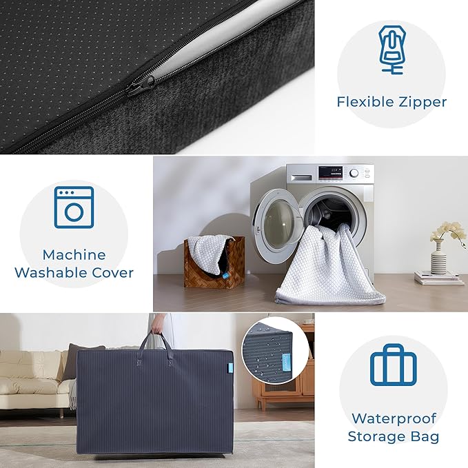 Odorless Foldable Mattress Single Size 75" x 25" x 6", 6 Inch Folding Medium Firm Foam Mattress with Storage Bag, Fidgerglass Free Trifold Memory Foam Mattress for RV, Guest Bed