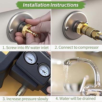 Lead-Free RV Blowout Plug for Winterization with Quick Connect – Prevents Pipe Freezing and Bursting, 2 Pack