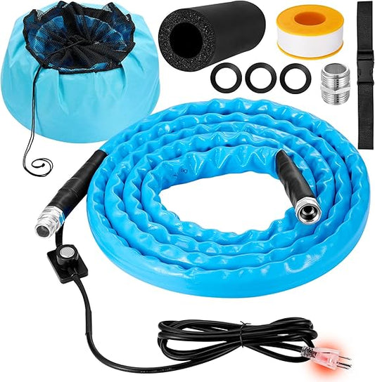 Heated Water Hose For Rv 15 Ft, 45 ℉ Antifreeze Heated Drinking Garden Water Hose, Electrically Heated Garden Hoses, Rv, Camper