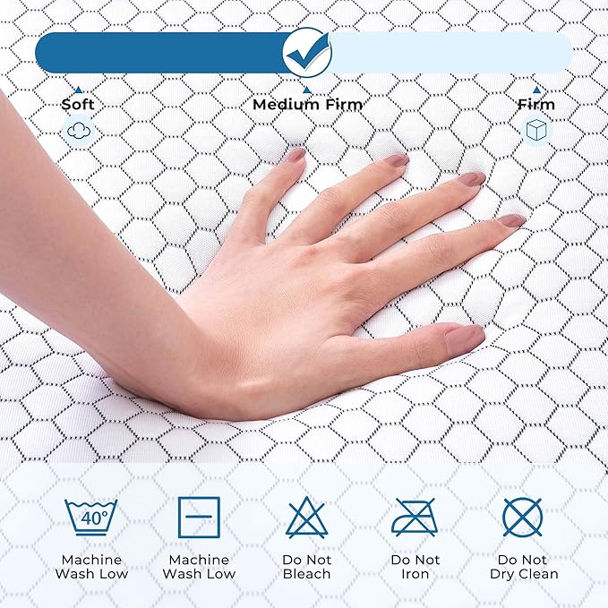 Odorless Foldable Mattress Single Size 75" x 25" x 6", 6 Inch Folding Medium Firm Foam Mattress with Storage Bag, Fidgerglass Free Trifold Memory Foam Mattress for RV, Guest Bed