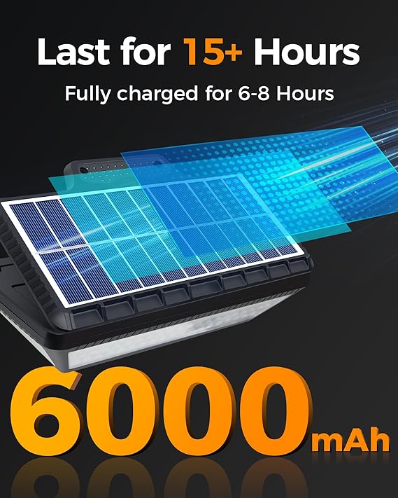 208LED High Bright Solar RV Lights Exterior, Clip on Solar RV Porch Light, 6000 mAh Camper Lights for Outside with Remote Control, Camping Light Outdoor Waterproof Motion Sensor for Camper Awning