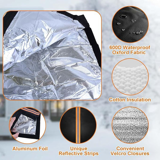 Outdoor Faucet Cover for RV Park & Yard Hydrant 35"x15" Waterproof Extended Spigot Insulated Water Faucet Cover Large Freeze and Heat Protector for Winter Outside Garden Lawn Backflow Sprinkler System