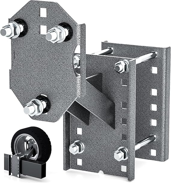 Trailer Spare Tire Mount, 5mm Thick Heavy Duty Steel Spare Tire Carrier Bracket for Utility Trailer Boat Trailer RV Trailer and Camper, Spare Tire Holder Parts Fits Most 4 & 5 & 6 Lugs Trailer Wheels