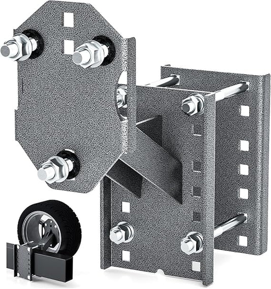 Trailer Spare Tire Mount, 5mm Thick Heavy Duty Steel Spare Tire Carrier Bracket for Utility Trailer Boat Trailer RV Trailer and Camper, Spare Tire Holder Parts Fits Most 4 & 5 & 6 Lugs Trailer Wheels